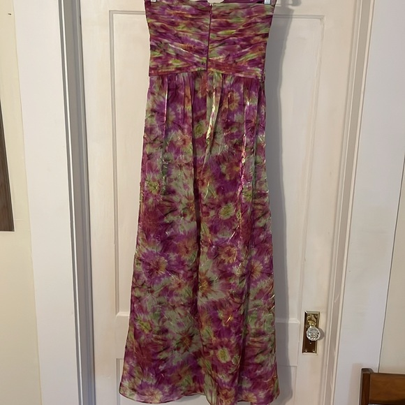 New Ramy Brook Sierra Crinkled Strapless Maxi Dress Lilac Sunburst size 8 - Picture 10 of 17